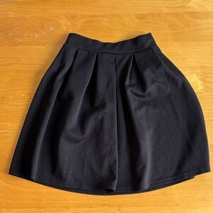 Black Pleated A-Line Women's Skirt